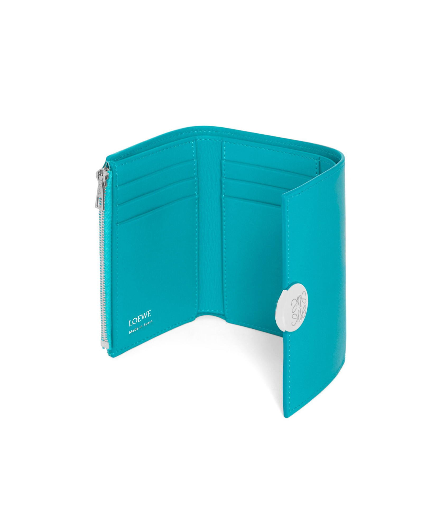 Loewe Small Vertical Calfskin Wallet In Green