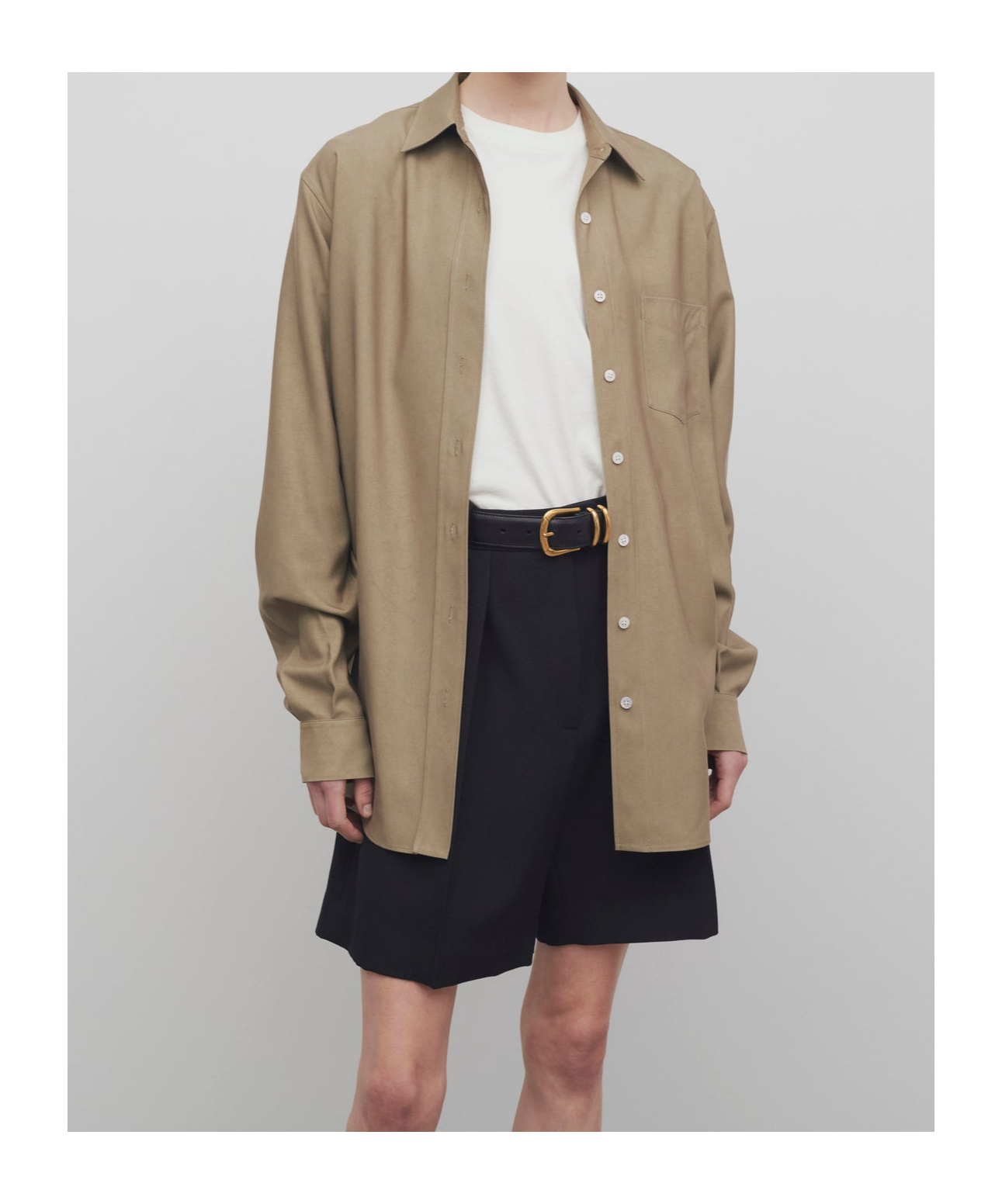 The Row Silk Shirt In Gray