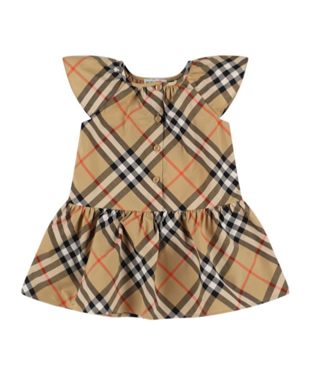 Burberry Check Print Cotton Gabardine Dress