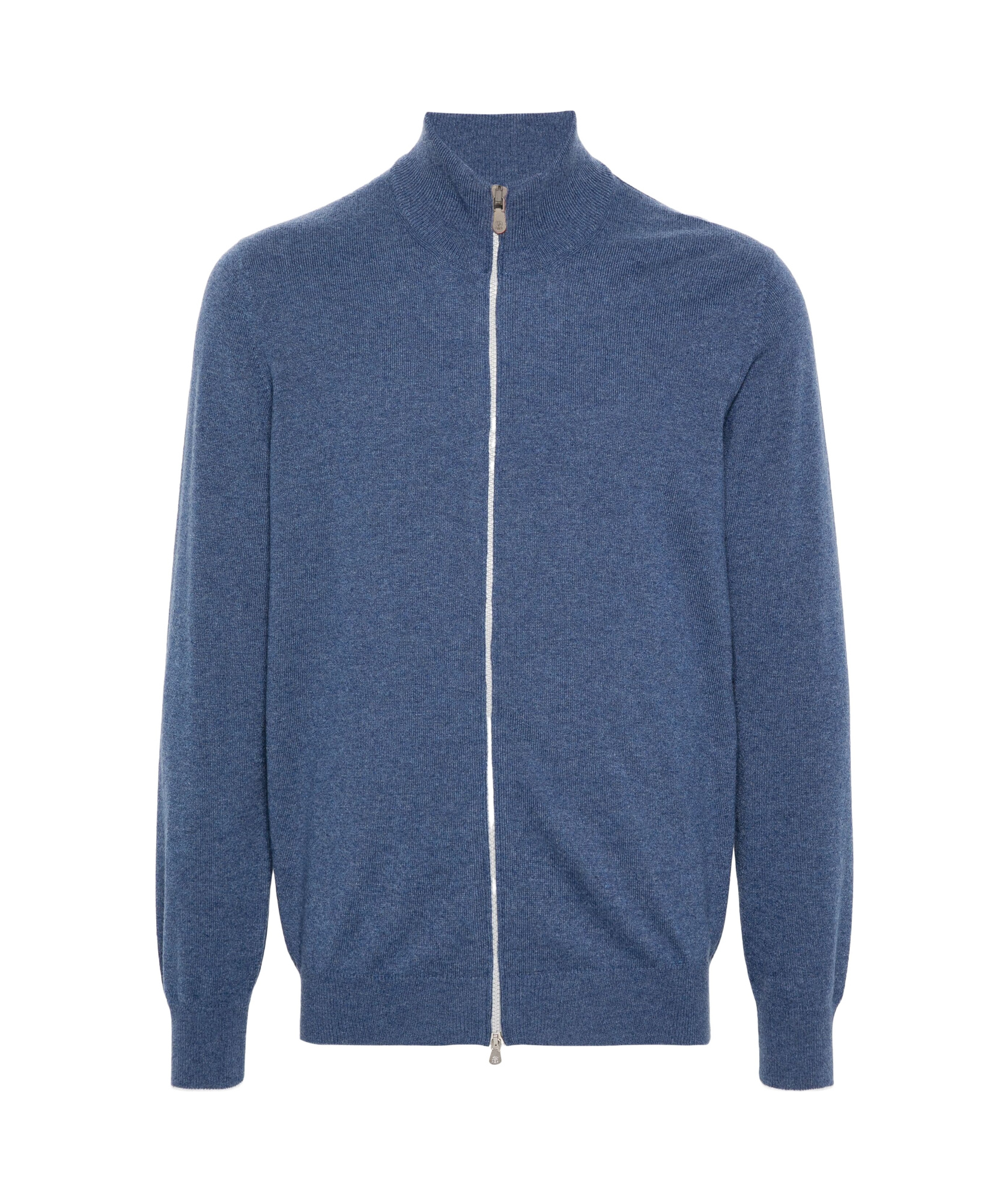 Brunello Cucinelli Virgin Wool Bomber Jacket In Blue