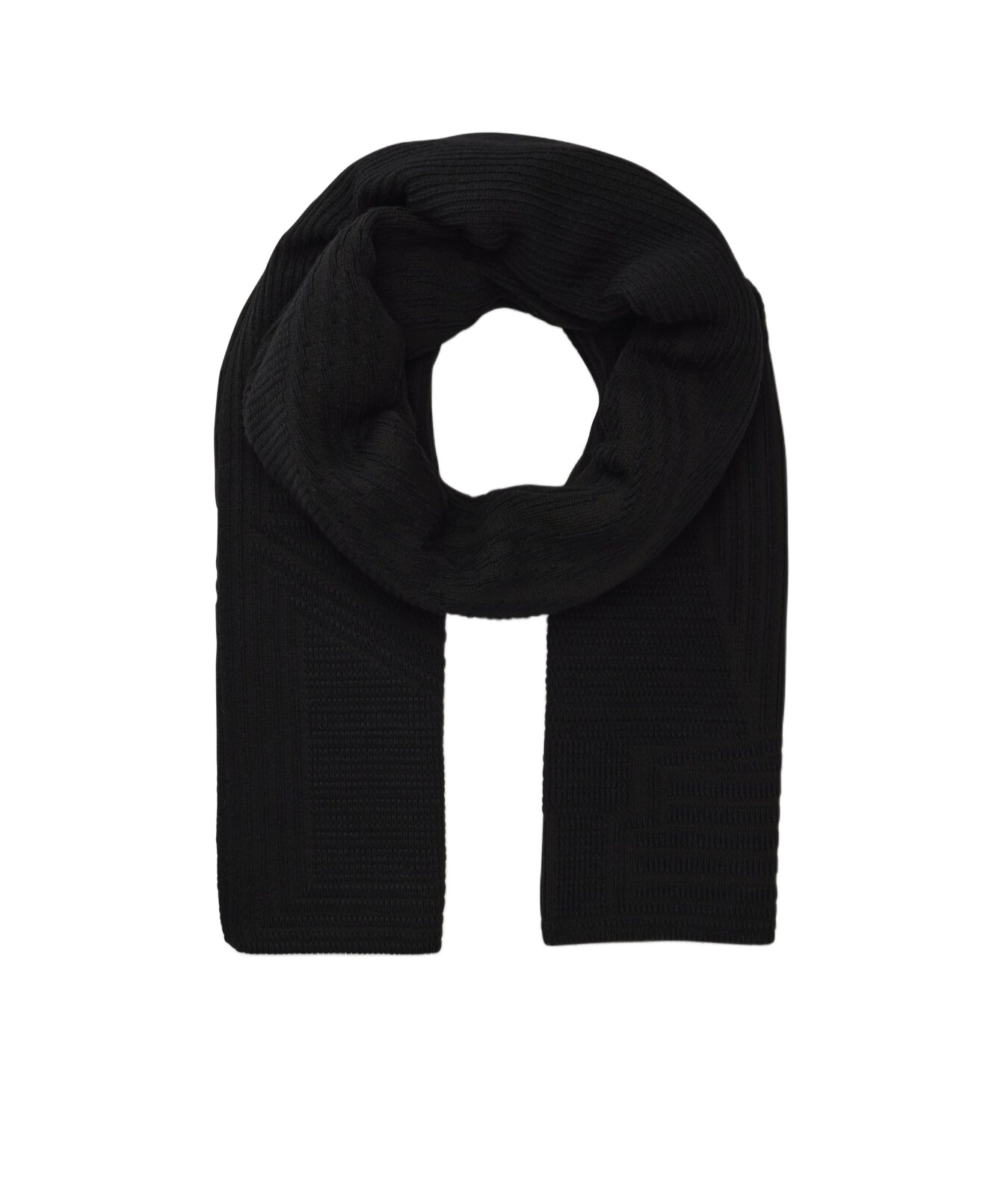 Y-3 Engineered Logo-debossed Scarf In Black