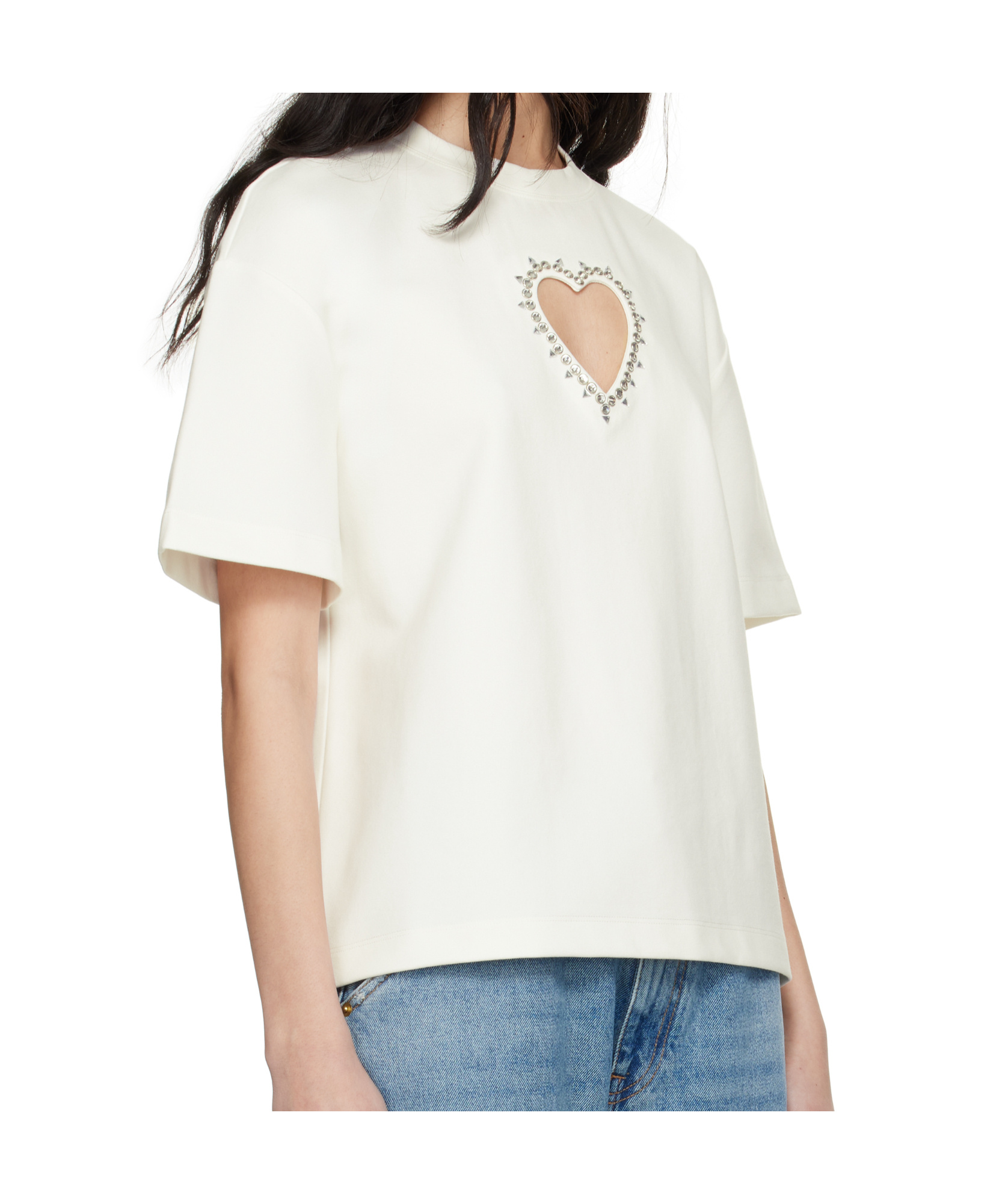 AREA CRYSTAL-EMBELLISHED CUT-OUT T-SHIRT 