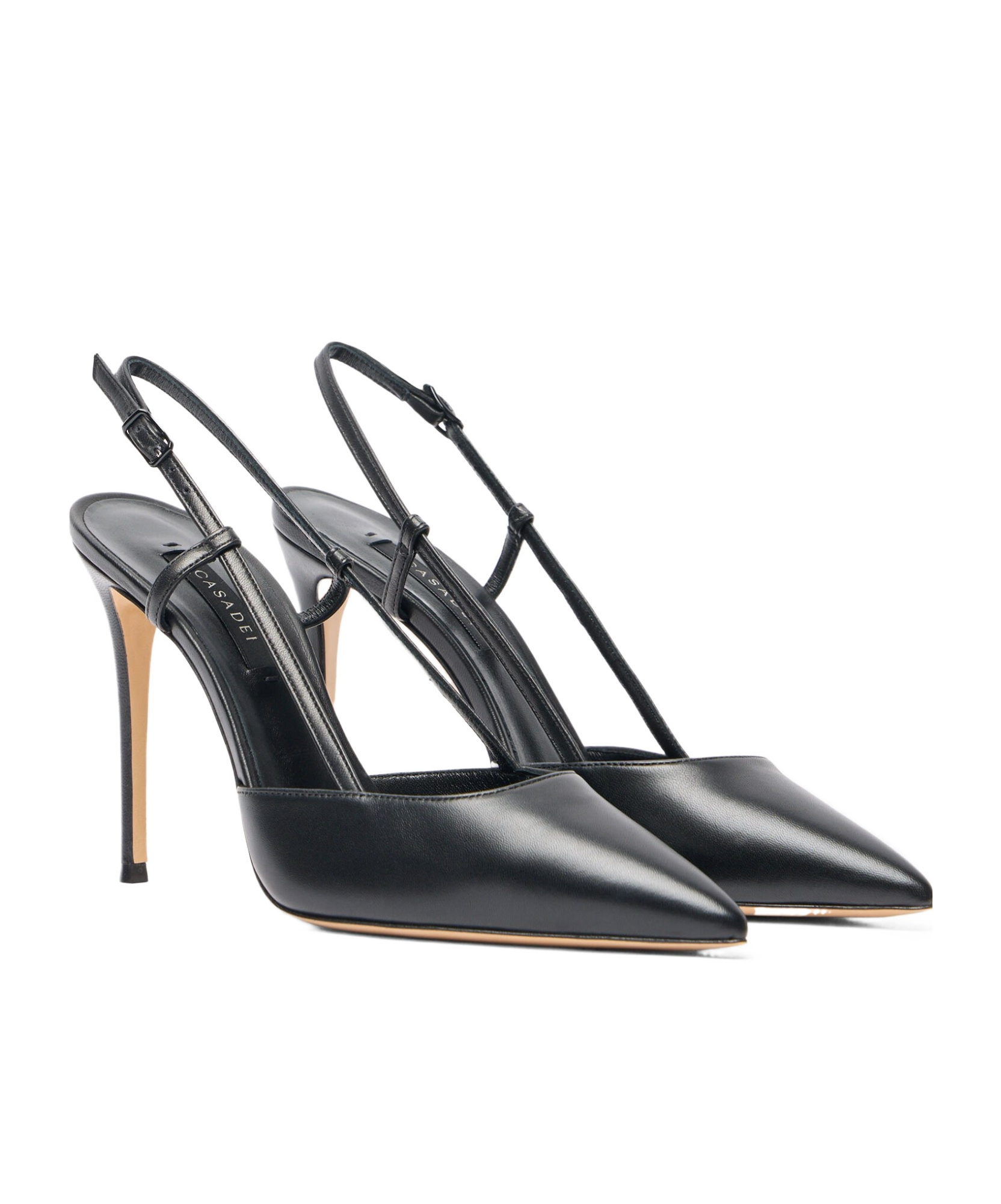 Casadei 100mm Julia Pointed-toe Slingback Heeled Pumps In Black