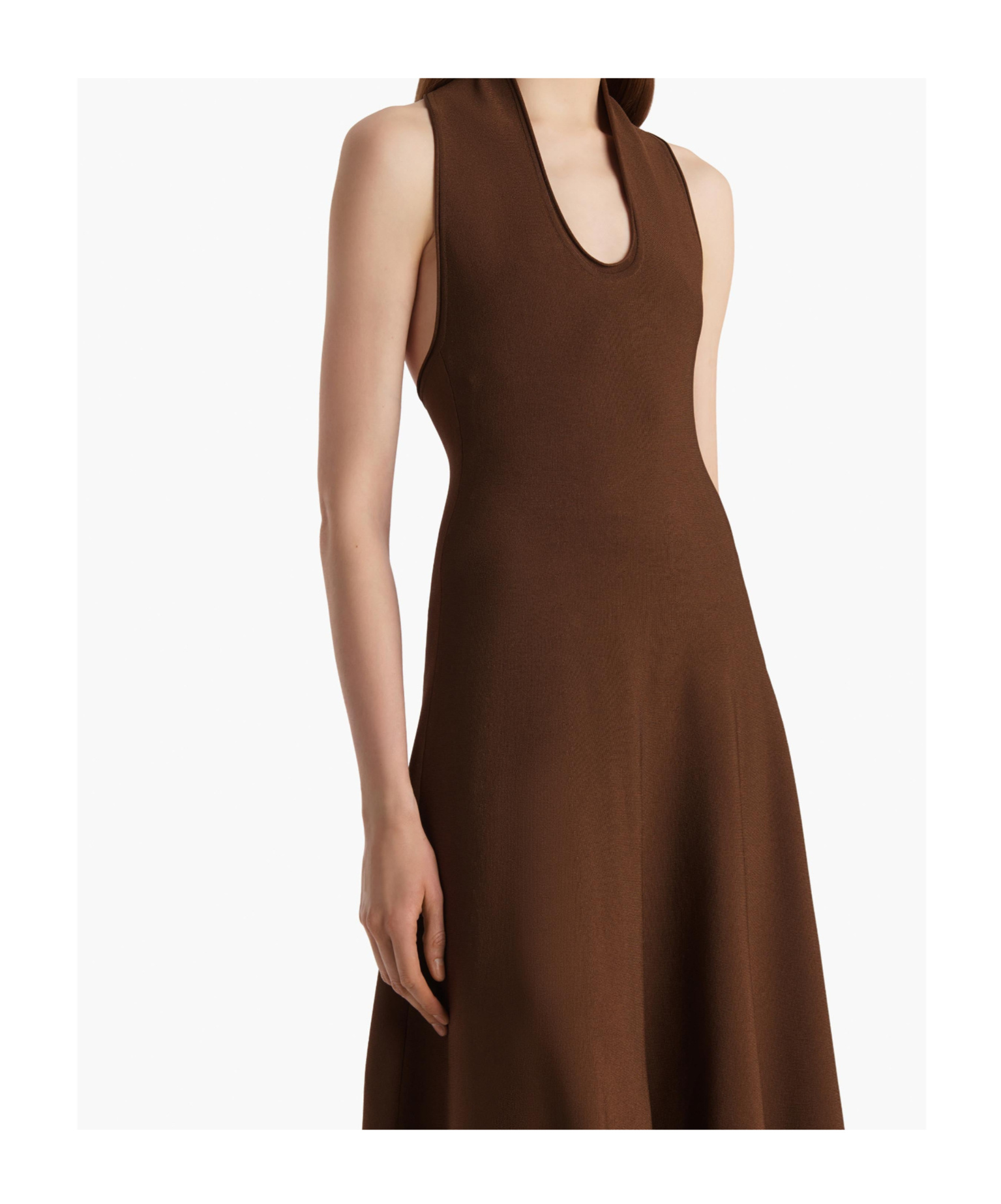 Khaite Halter Neck Dress In Brown