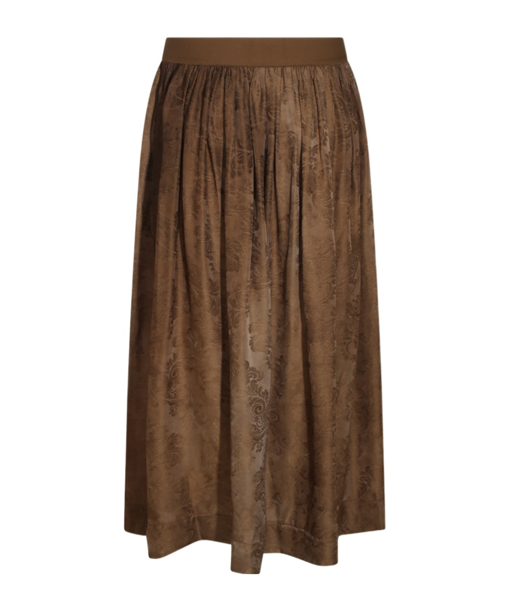 Uma Wang Elastic Waist Midi Skirt In Green