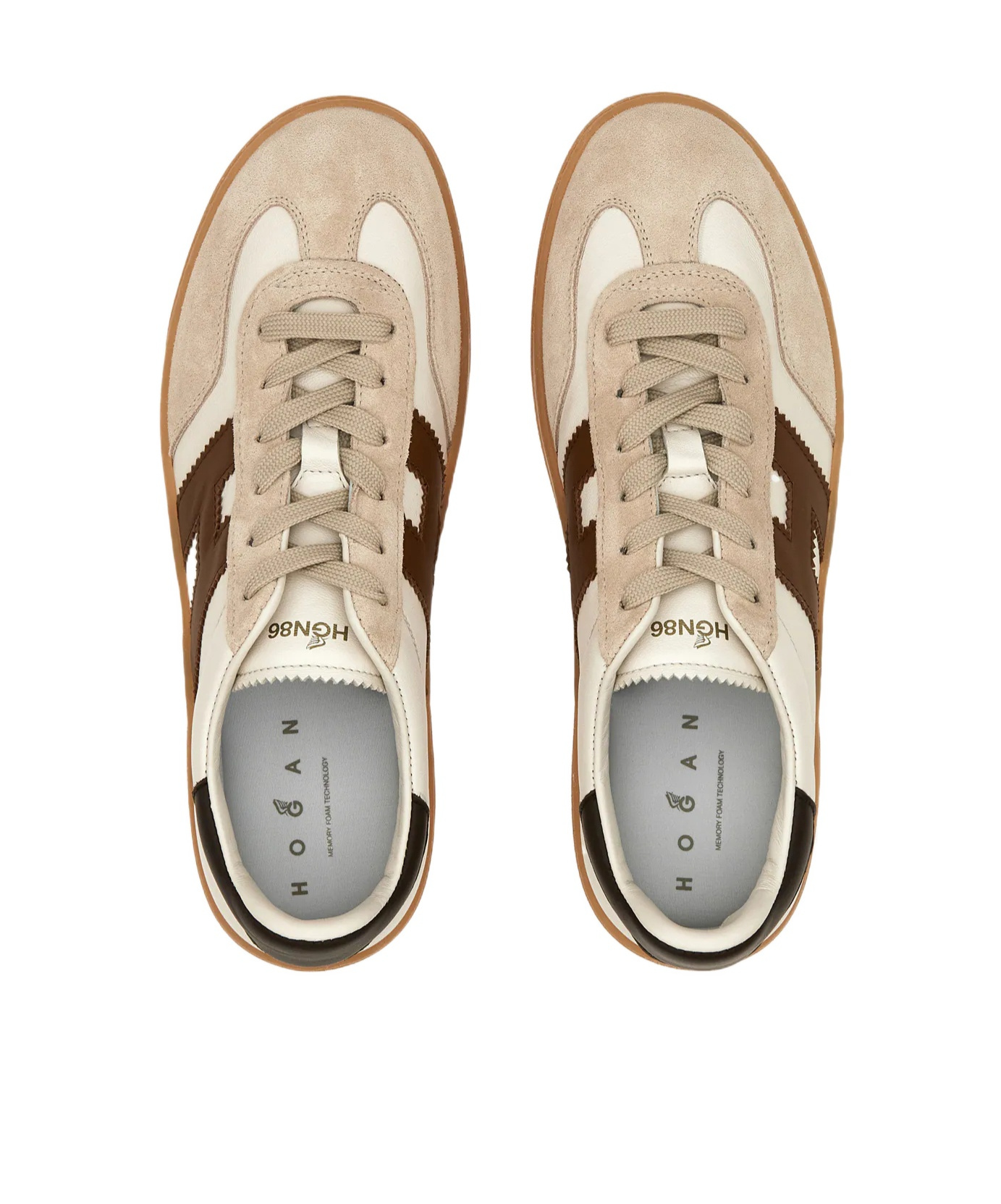 Hogan Cool Smooth And Suede Leather Sneakers Shoes In Brown