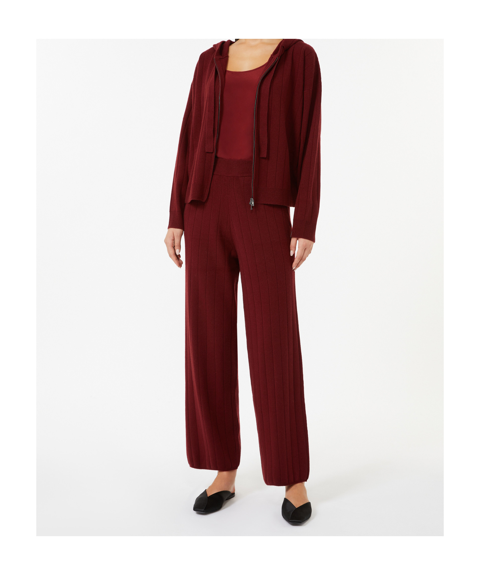 Max Mara Silk Crepe De Chine Top In Burgundy