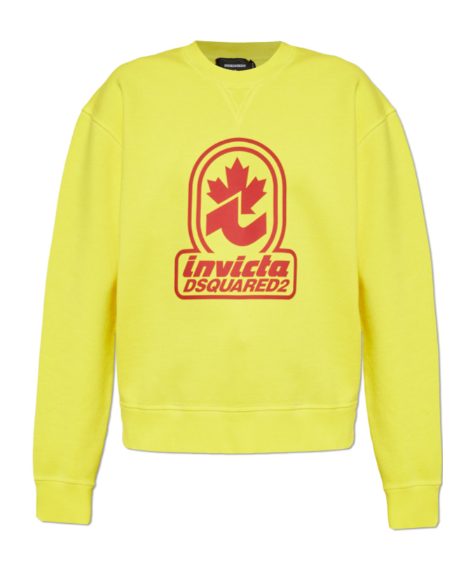 Dsquared2 Printed Sweatshirt In Yellow