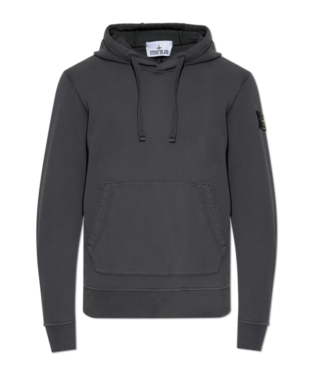 Stone Island Drawstring Hooded Sweatshirt In Gray