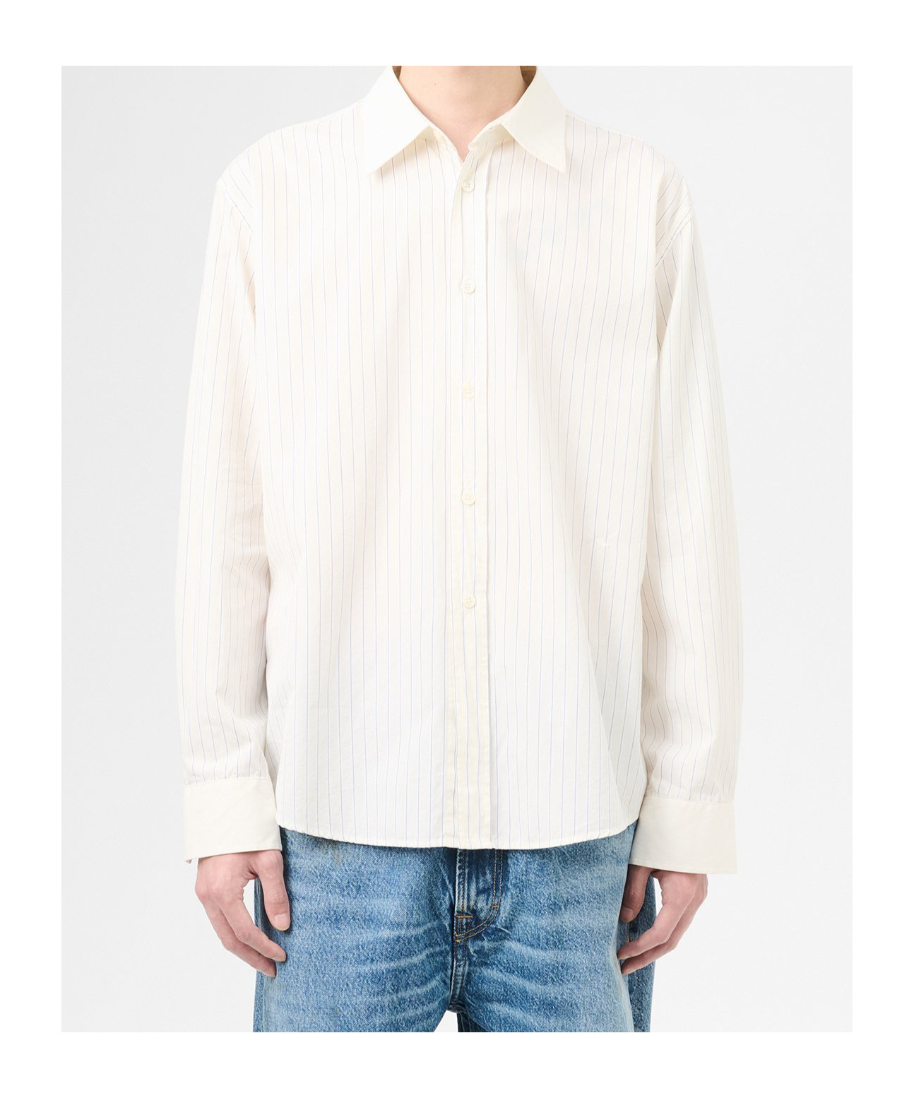 Our Legacy Funnel Cotton Poplin Shirt In White