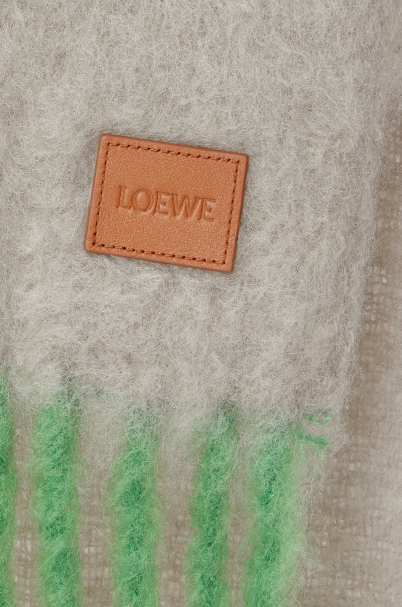 Loewe Fringed Scarf In Nude