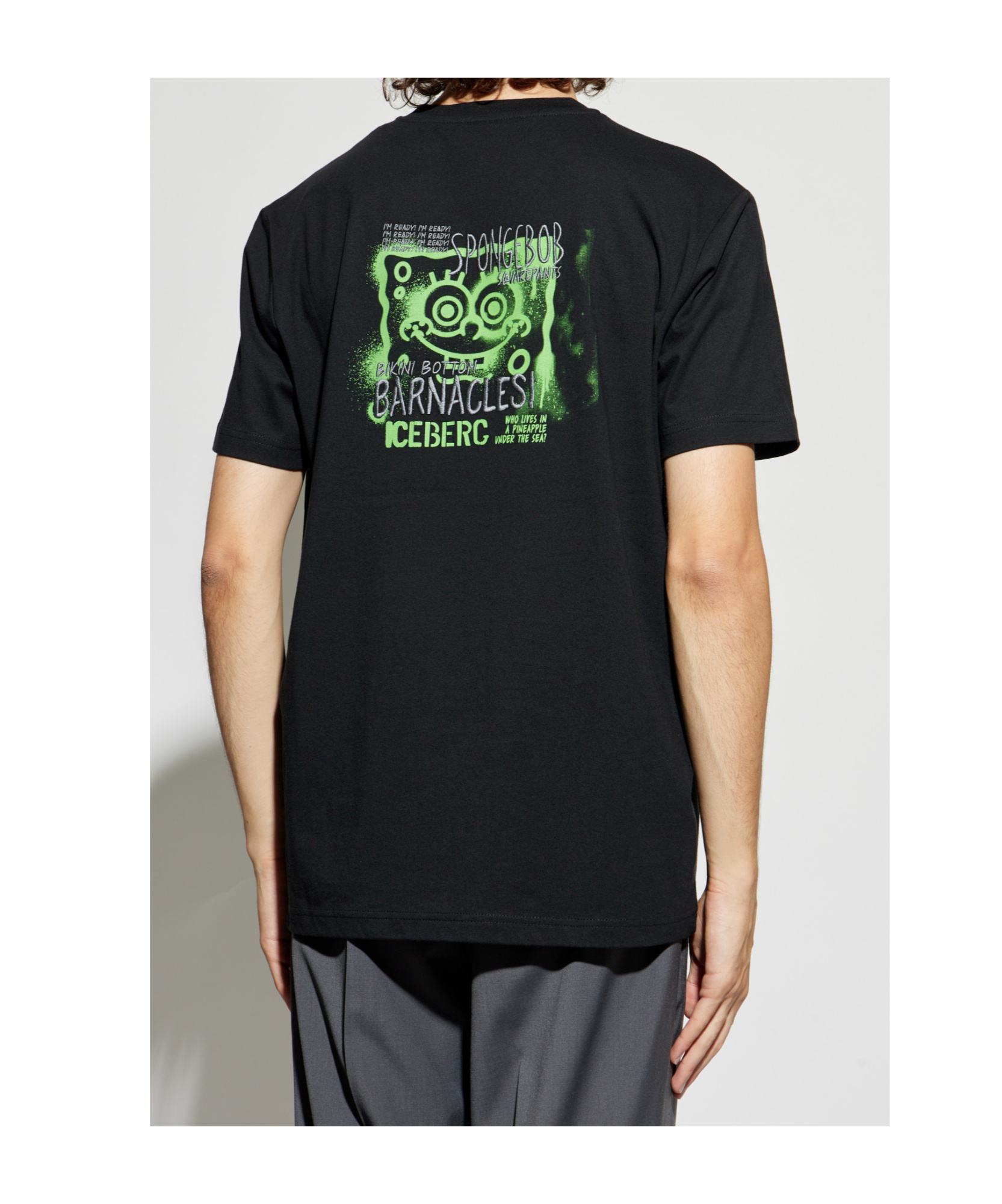 Iceberg Round-neck Patchwork T-shirt In Black