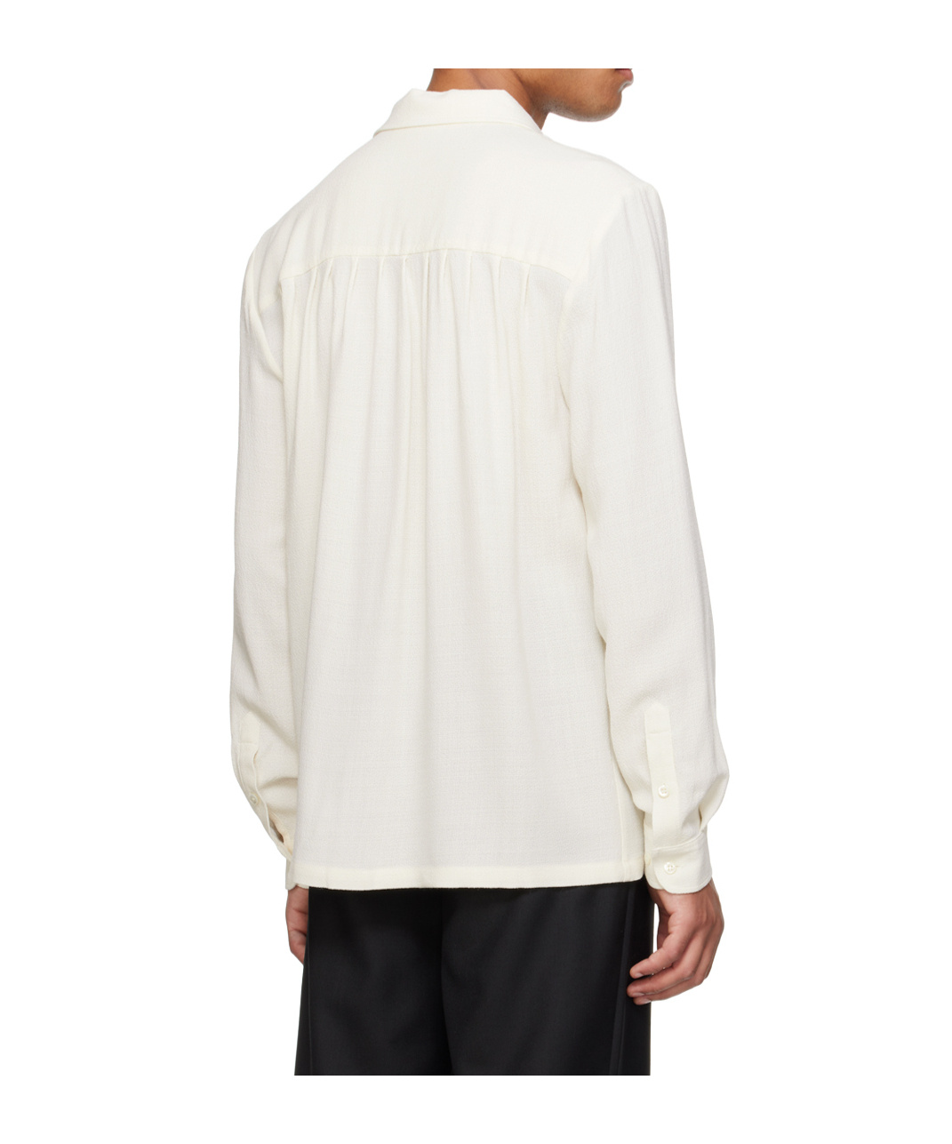 Séfr Crepe Long-sleeved Shirt In Off-white