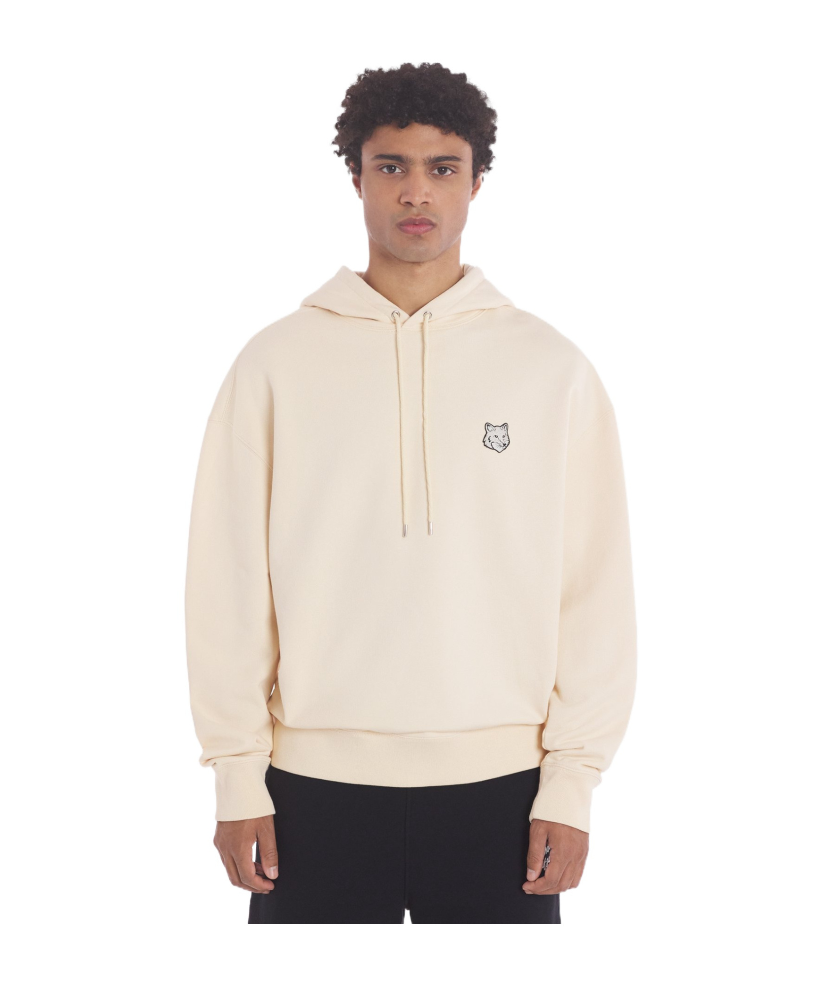 Maison Kitsuné Bold Fox Head Patch Oversize Hoodie In White