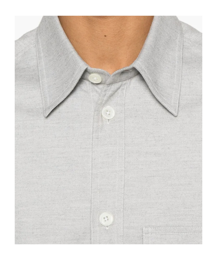 Thom Browne Oversized Cotton Shirt Contrast Stitching In Gray