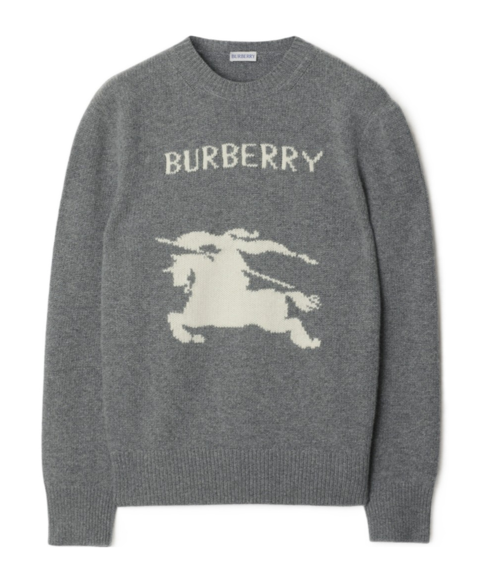 Shop Burberry Ekd Sweater In Gray