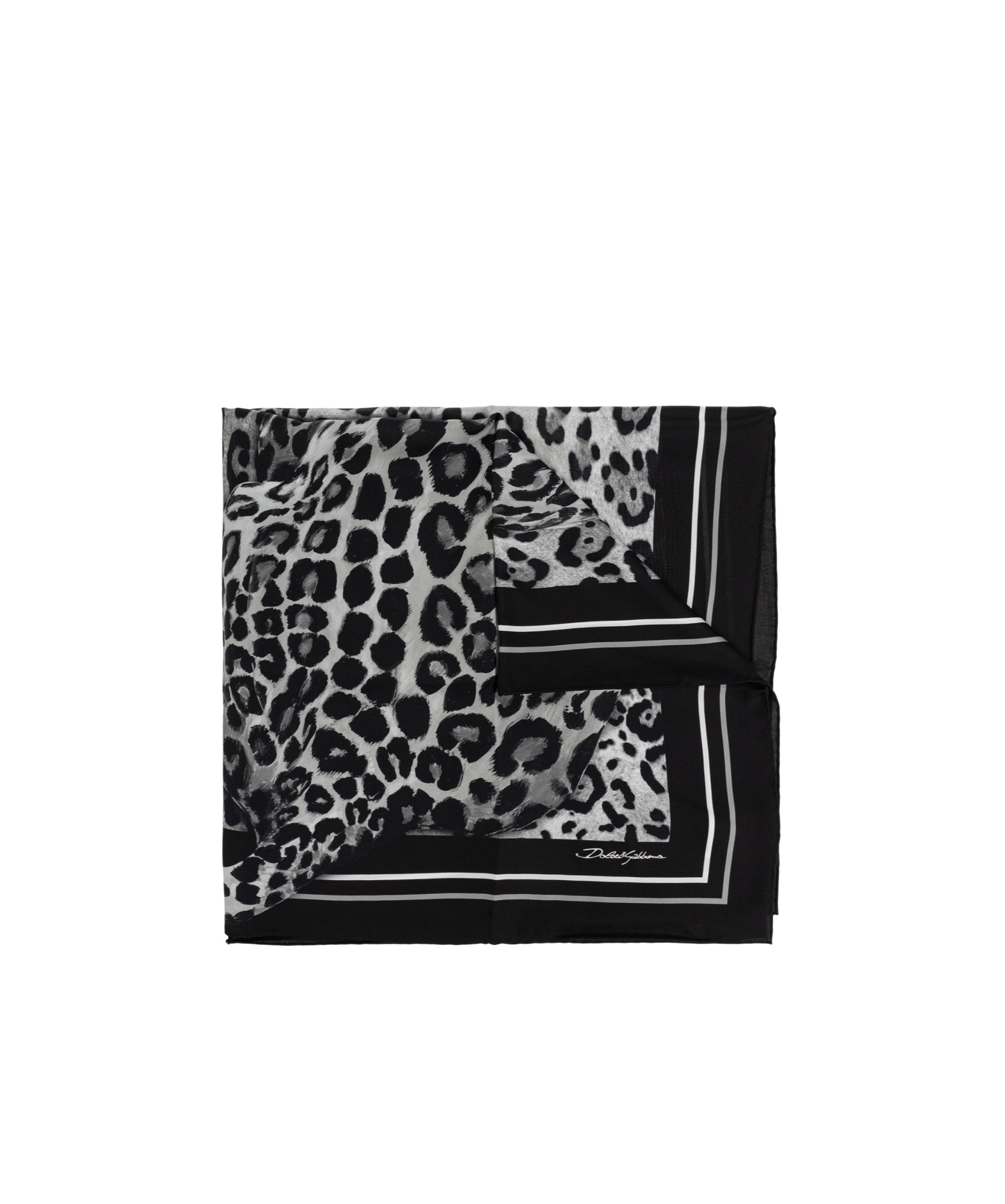 Dolce & Gabbana Leopard-print Scarf In Black