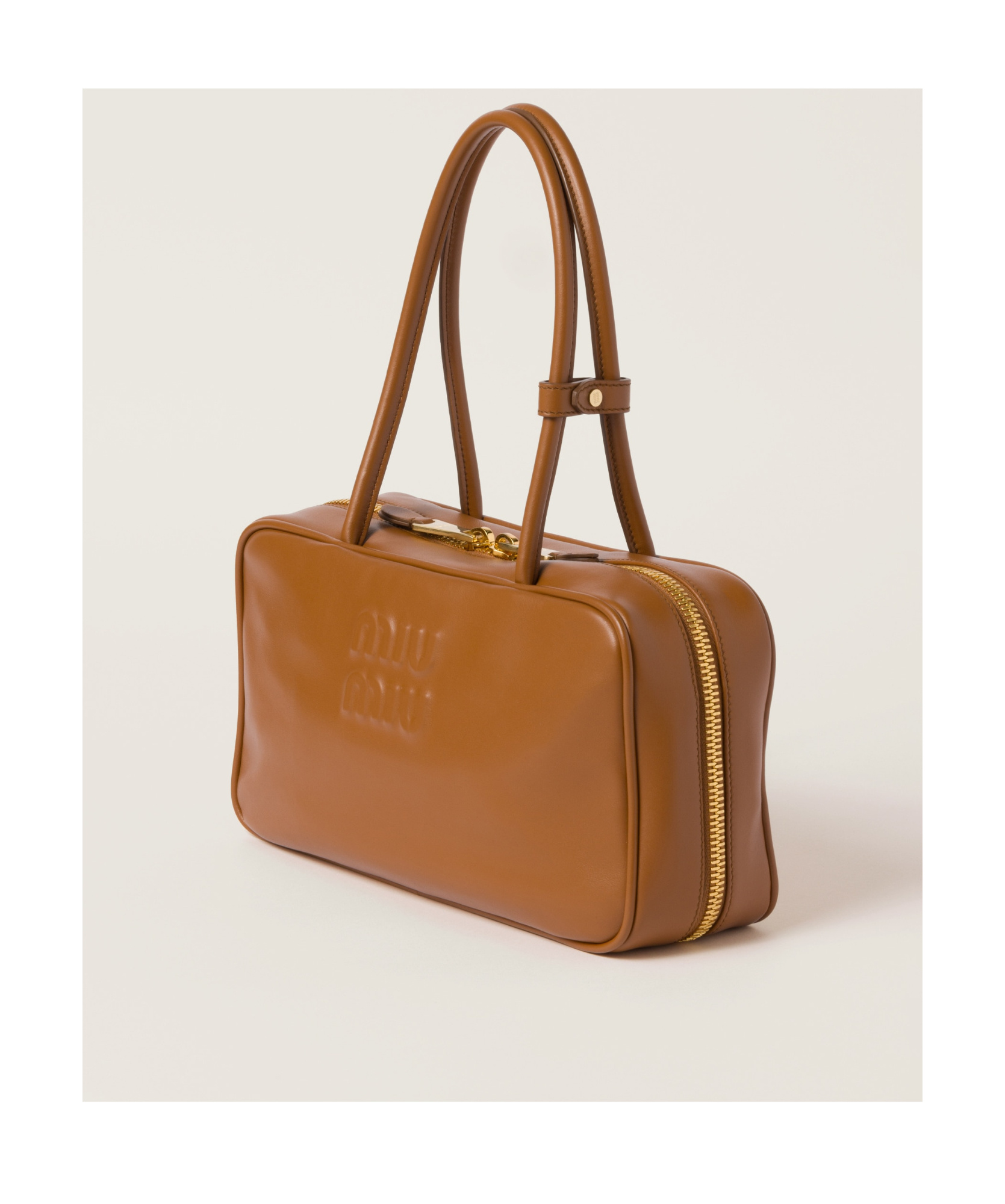 Miu Miu Beau Leather Top-handle Bag In Brown