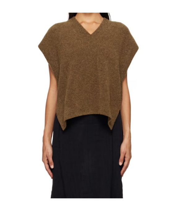 Studio Nicholson Brown Poros Vest In Brown