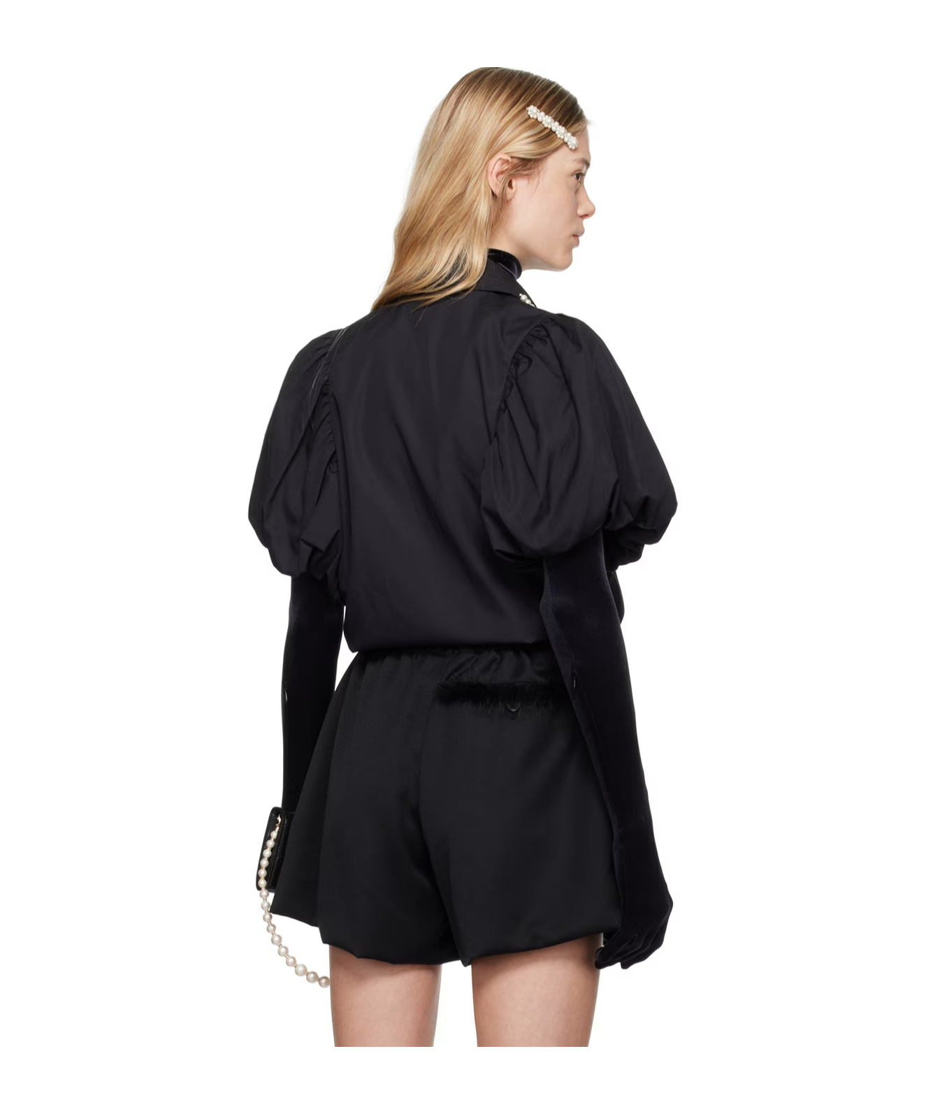 Simone Rocha Black Beaded Shirt In Black