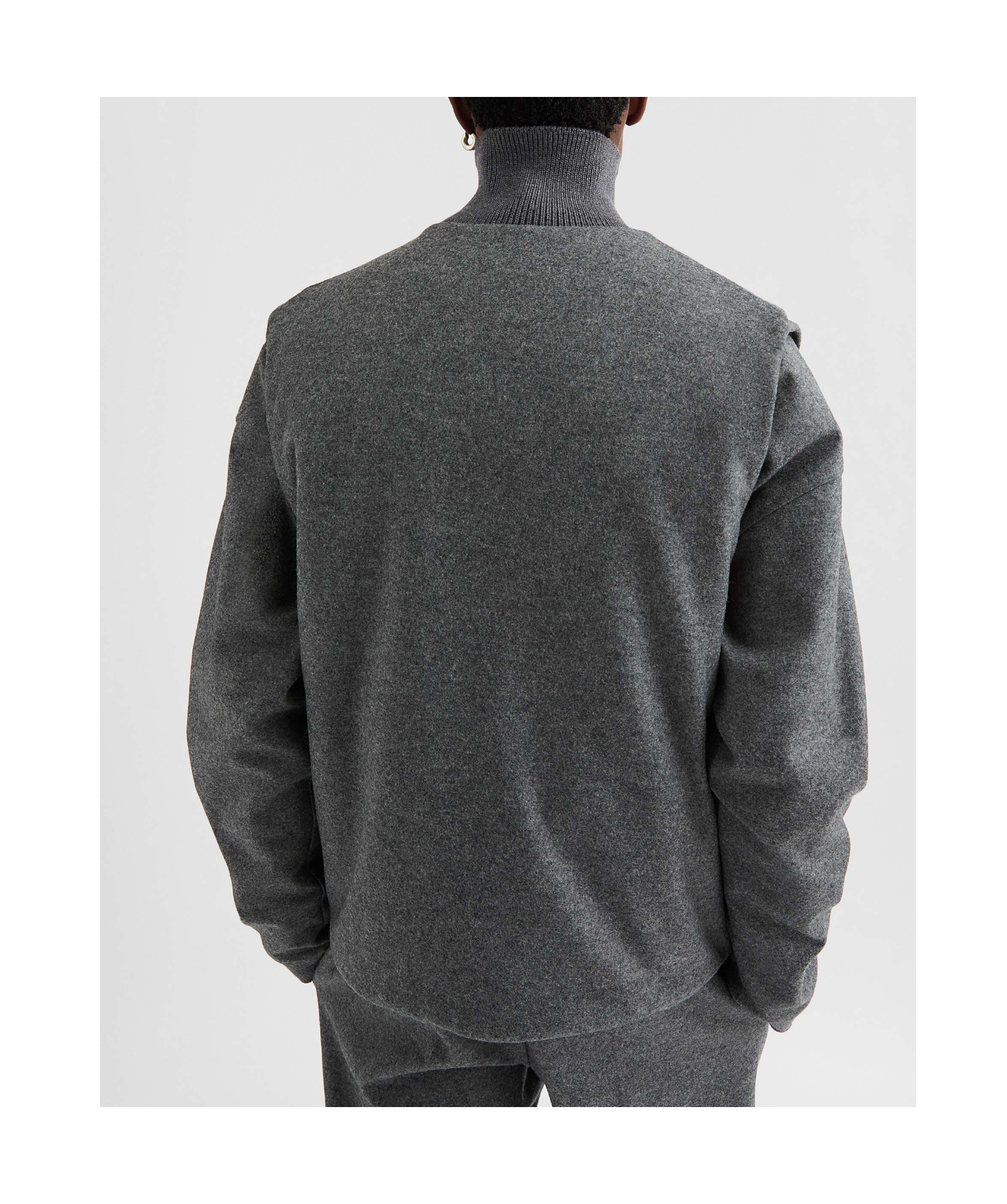 Jil Sander Sleeveless Wool Jacket With High Ribbed Collar In Gray