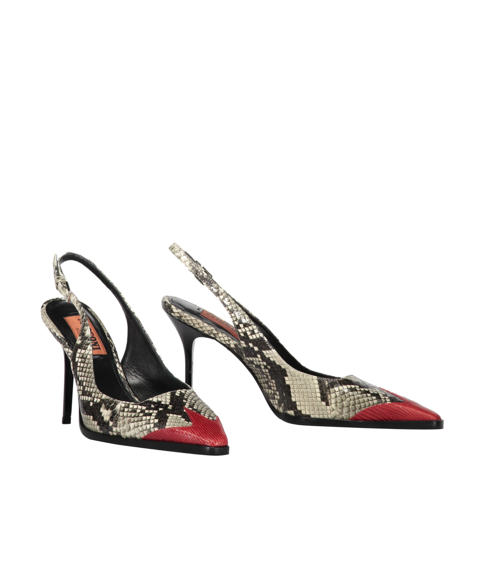Shop Missoni Leather Slingback Pumps In Black