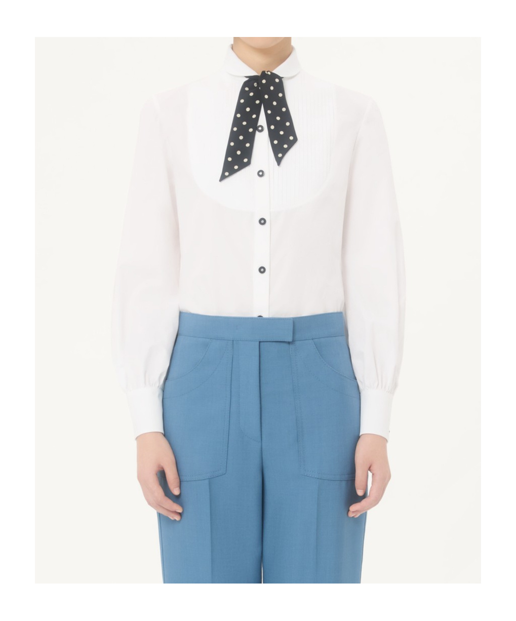 Valentino Cotton Popeline Shirt In White