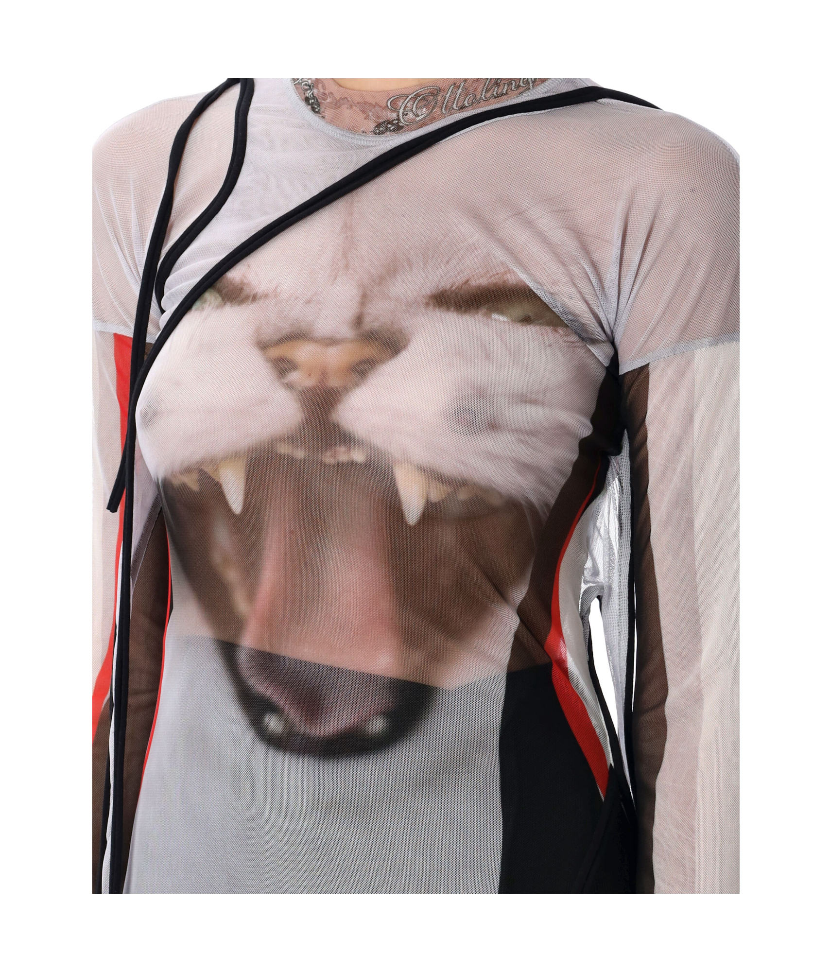 OTTOLINGER MESH PATTERN LONG-SLEEVED TOP