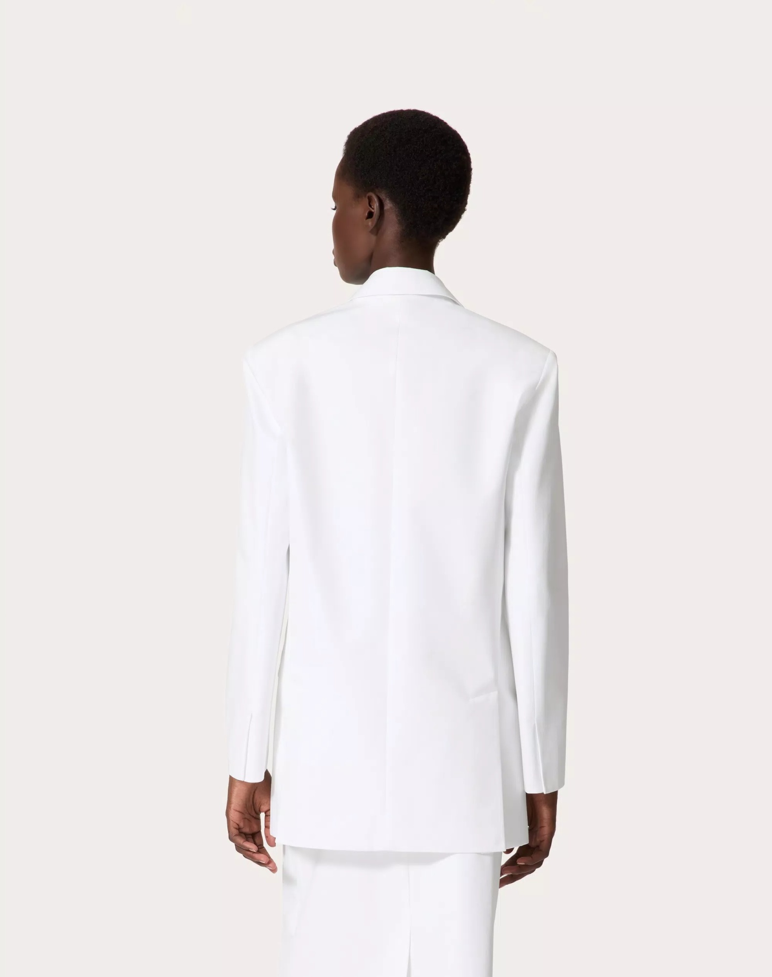 Valentino Single Breast Cotton Jacket In White