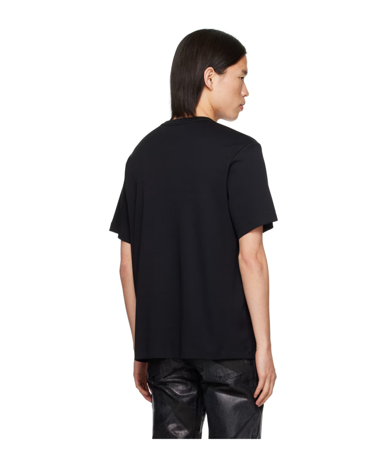 Helmut Lang Relaxed Fit Crew Neck T-shirt With Embossed Logo In Black