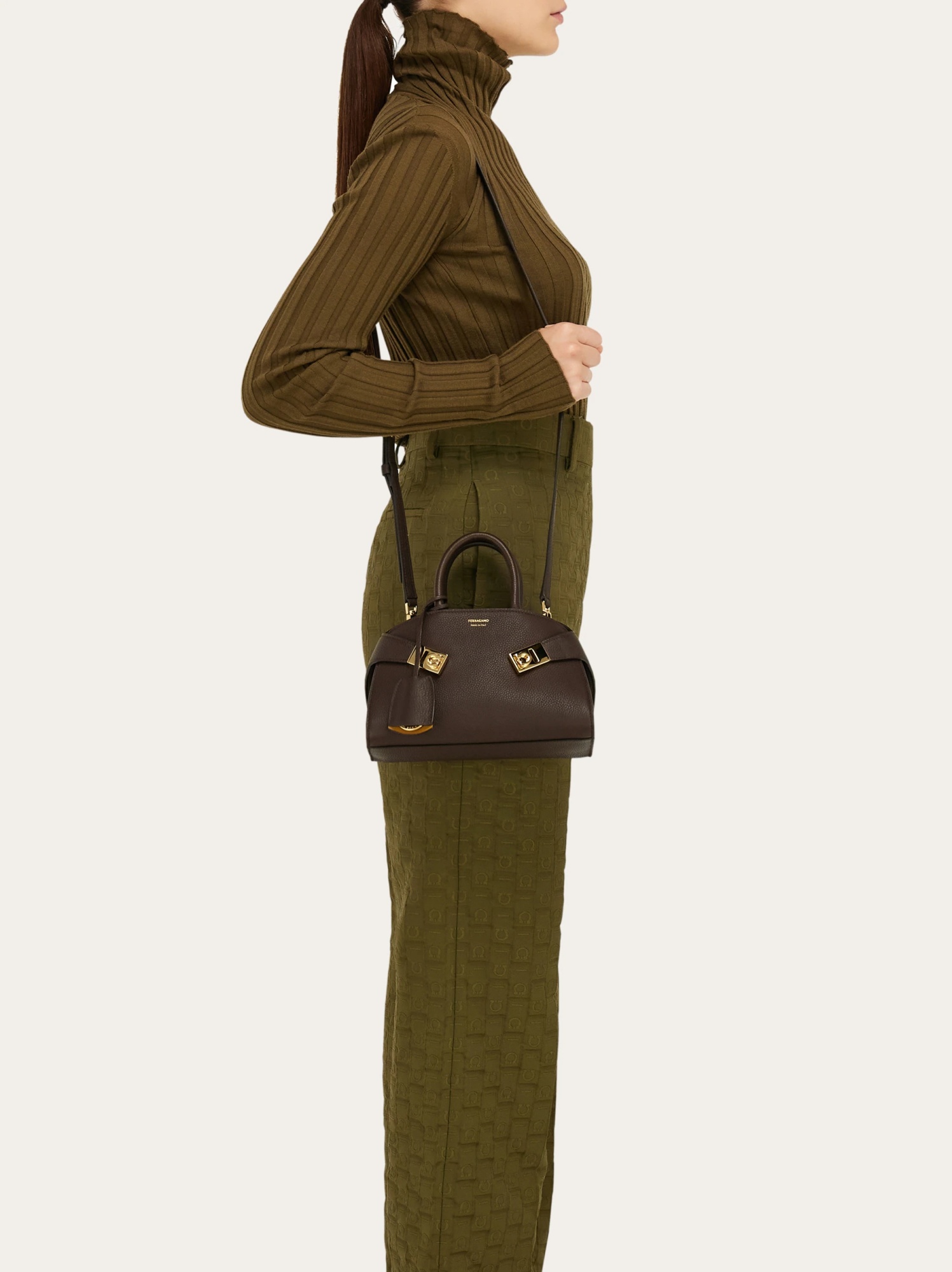 Ferragamo Salvatore Mini Hug Top Handle Bag