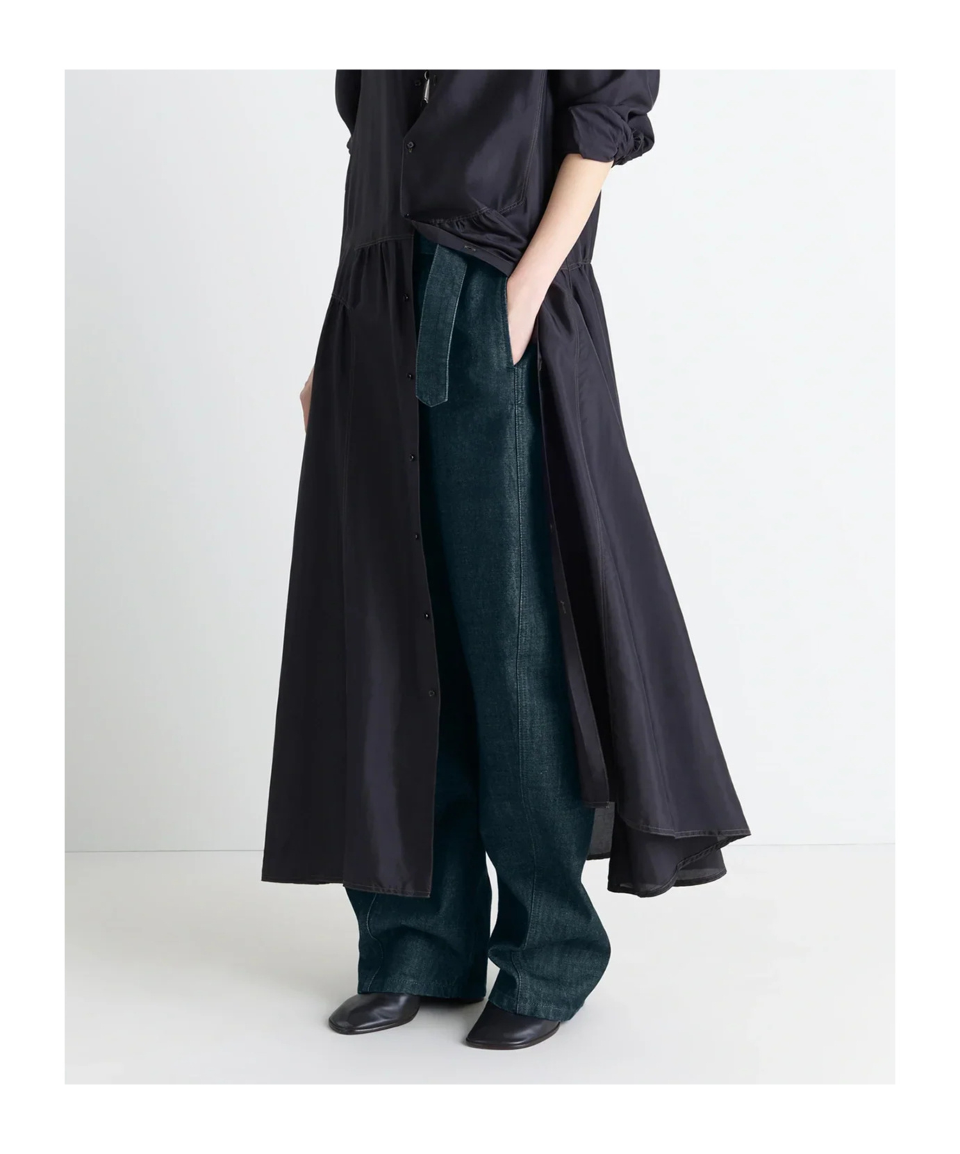 Lemaire Adjustable-strap Jeans In Blue