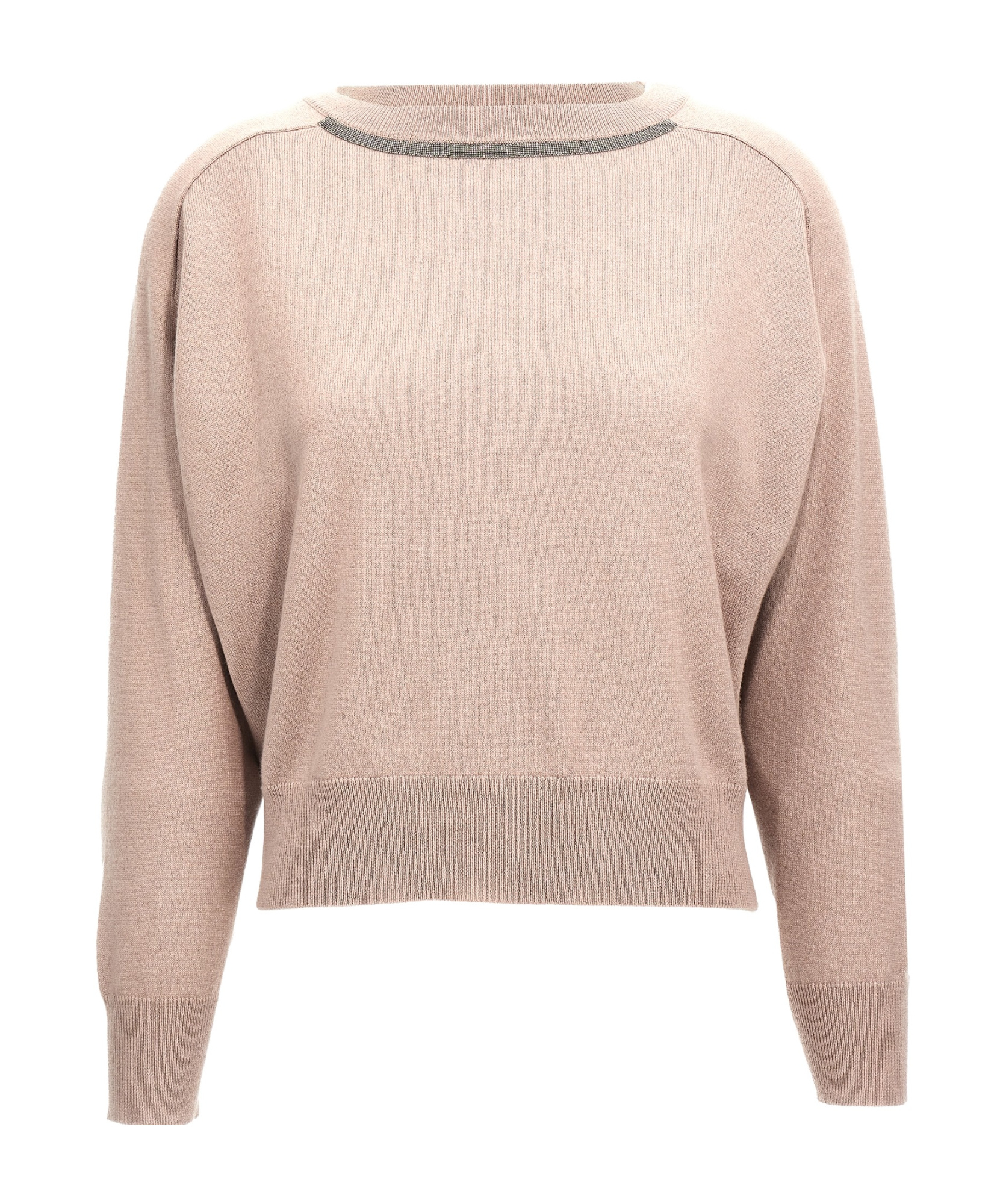 Brunello Cucinelli Boat-neck Cashmere Jumper In Nude