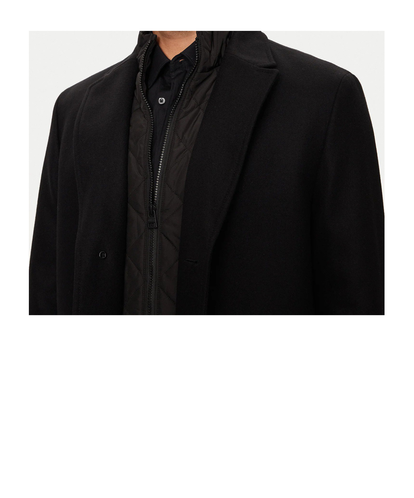 Hugo Boss Long-sleeved Coat In Black