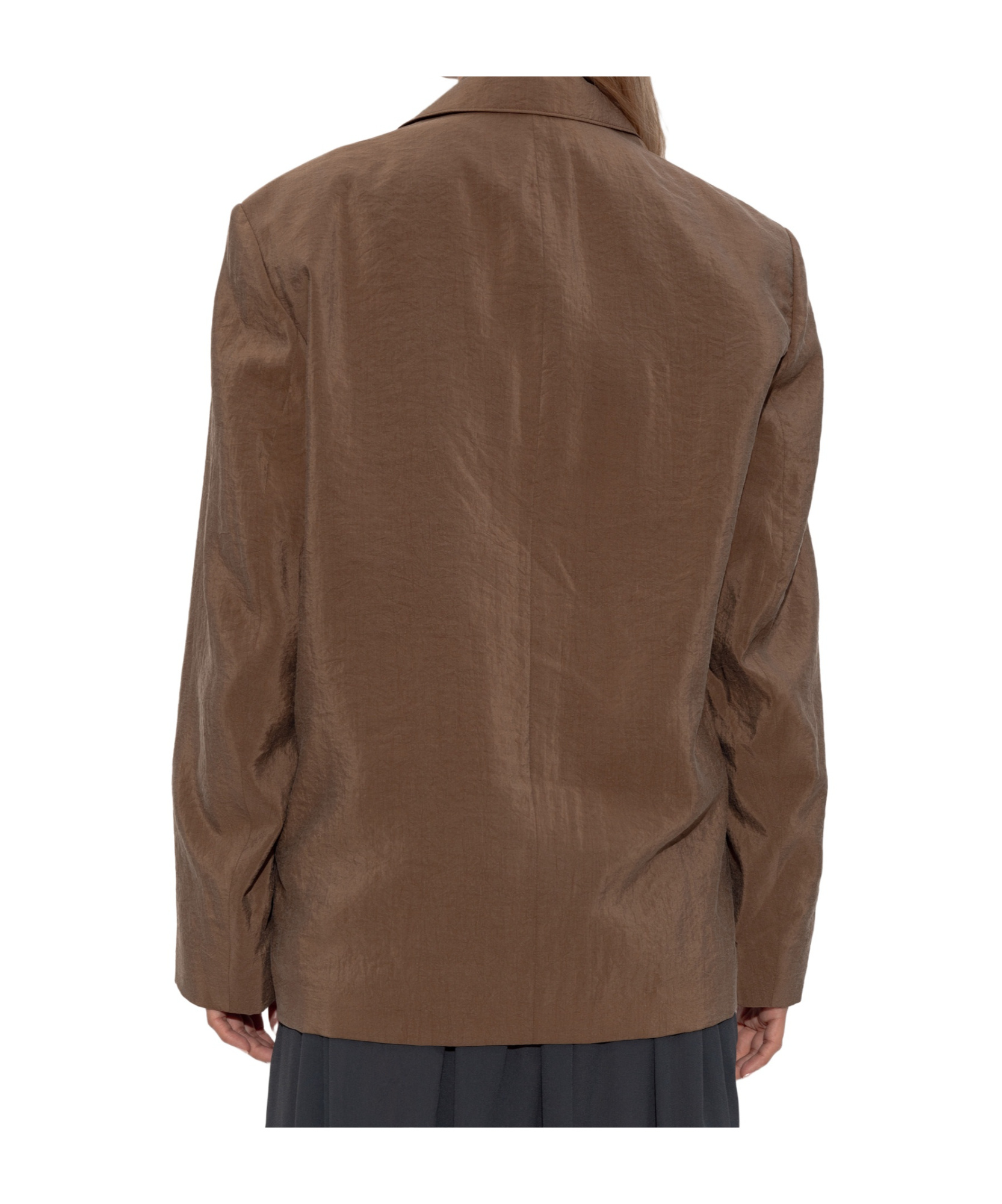 Lemaire Double-breasted Blazer In Brown