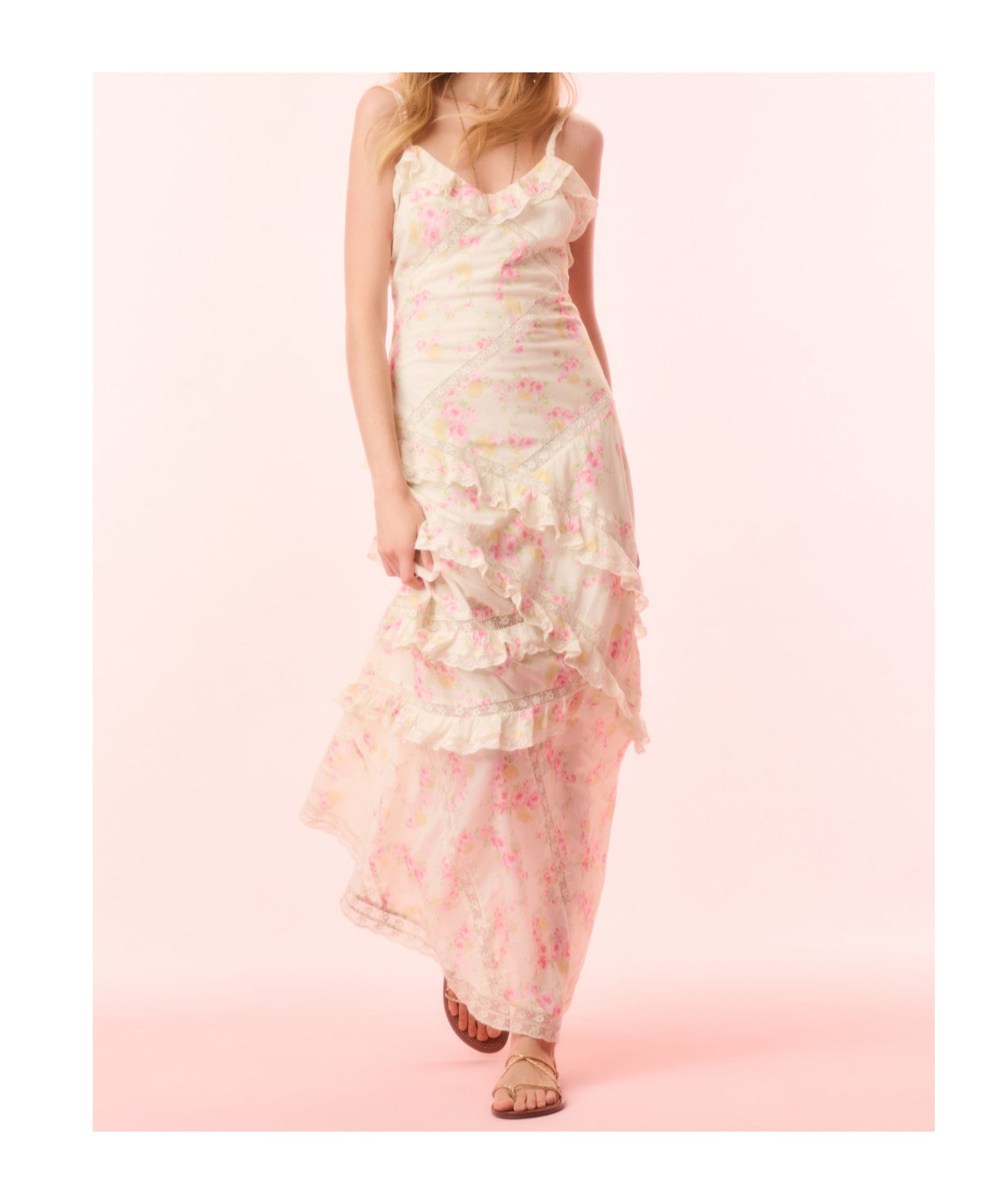 Loveshackfancy Nocelle Cotton Floral Maxi Dress In Multi