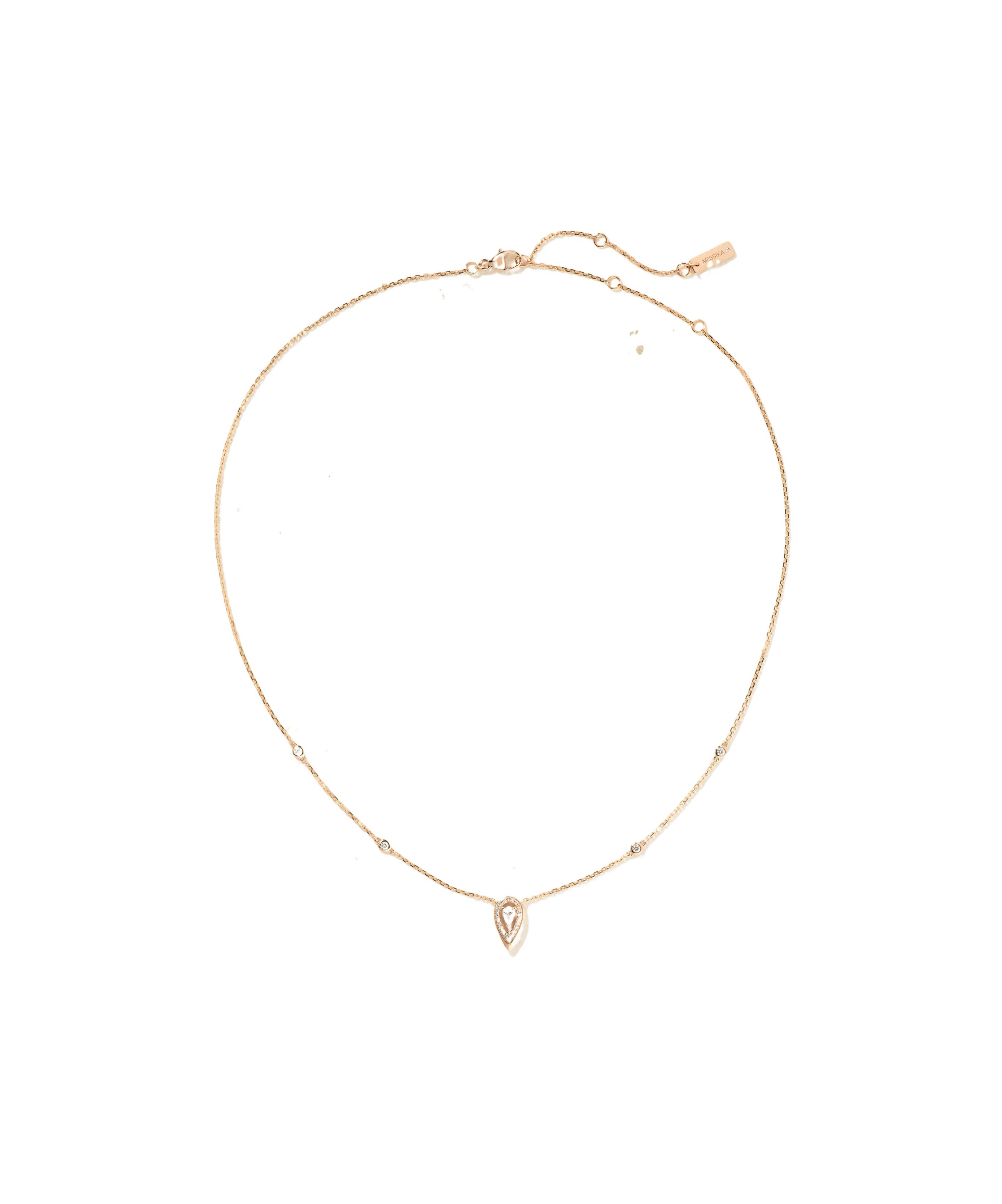 Messika 18-karat Rose Gold Diamond Necklace In Yellow