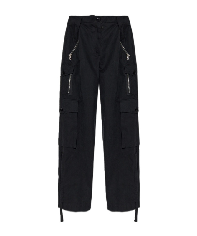Dolce & Gabbana Zip-pocket Cargo Trousers In Black