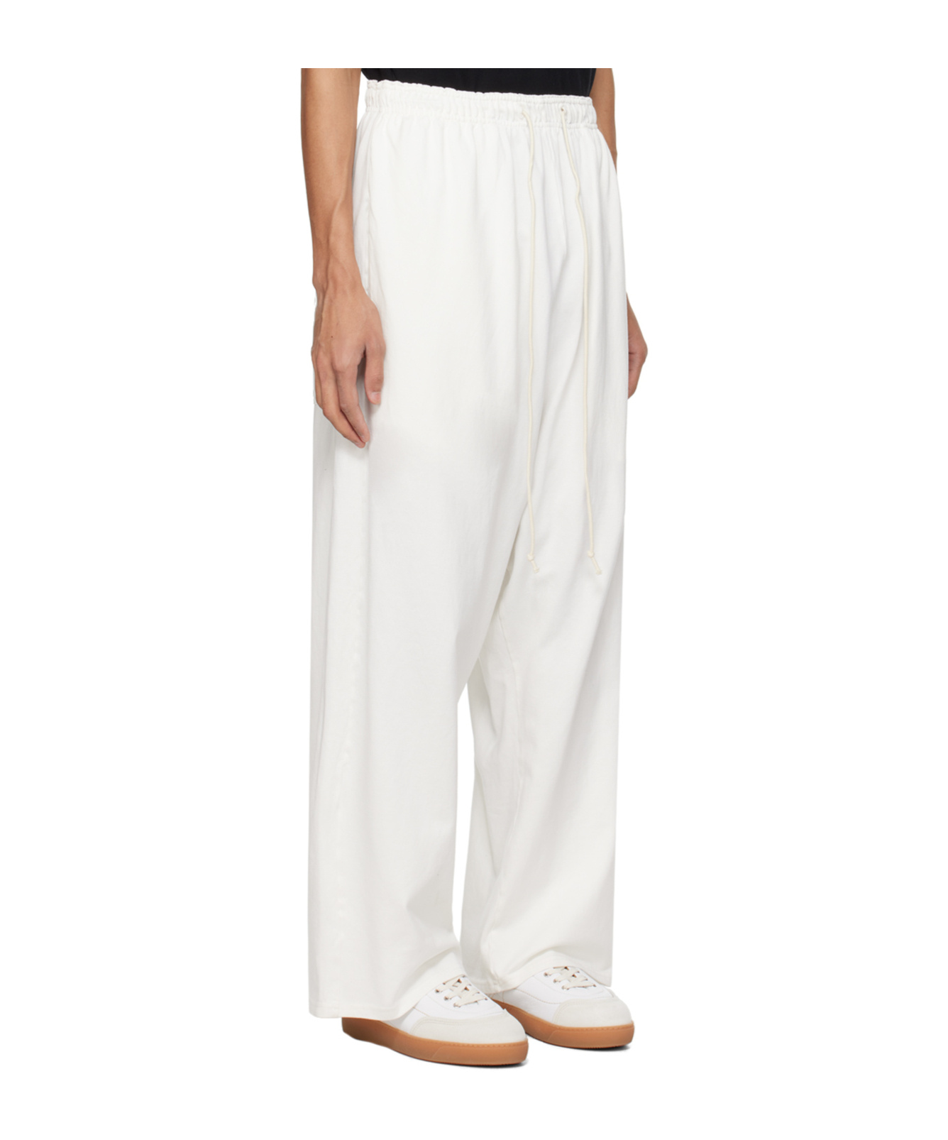 Hed Mayner White Embroidered Sweatpants In White