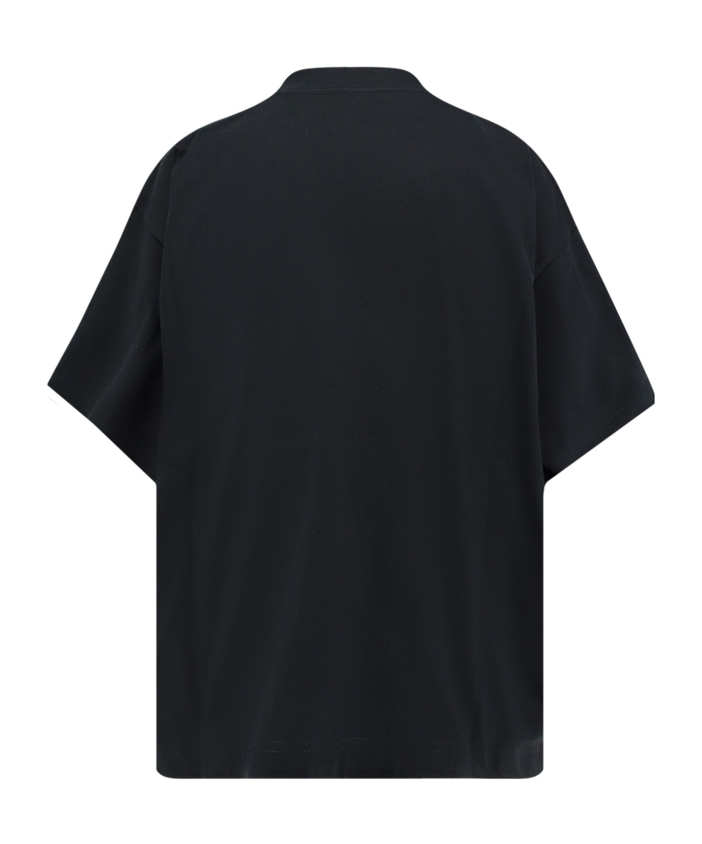 Balenciaga Faded Black T-shirt With Central Print And Wide Fit.