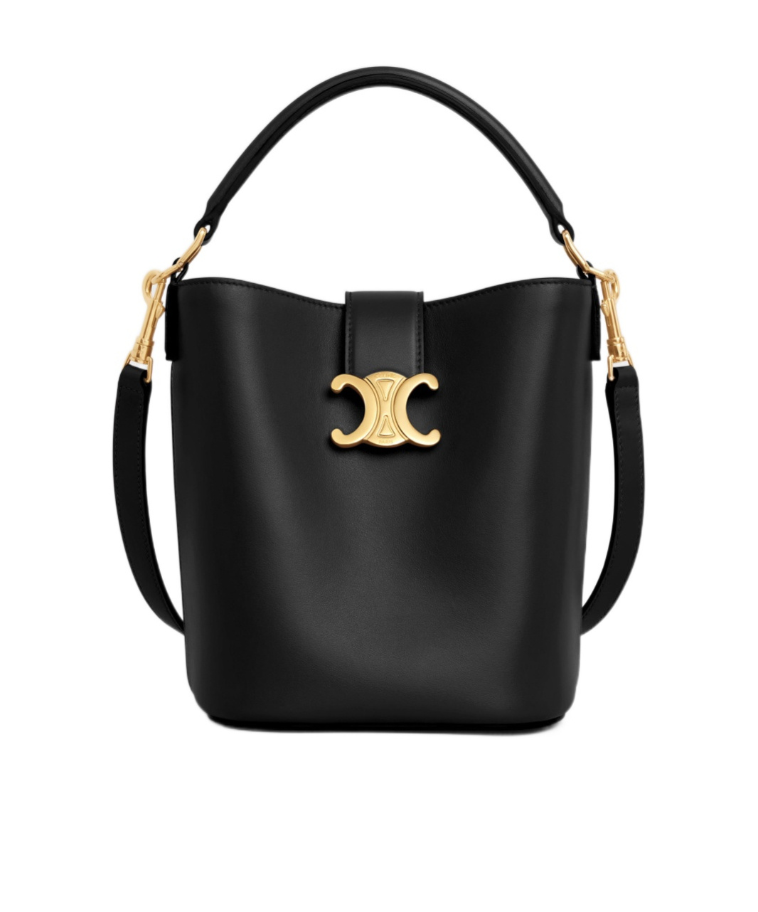 Celine Logo Shoulder Bag In Black