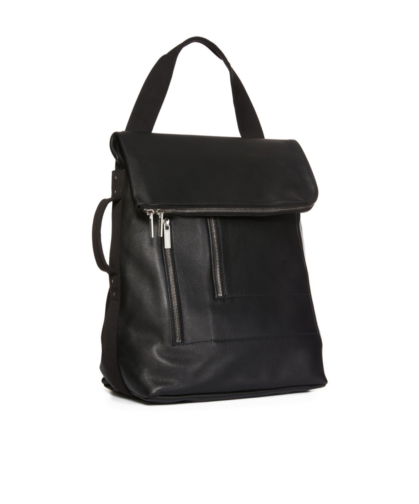 Rick Owens Flap-detail Leather Cargo Backpack In Black