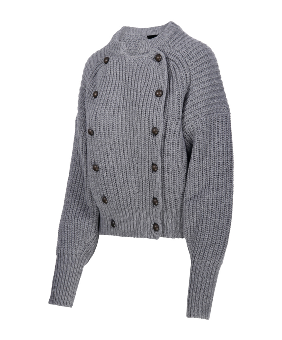 Roberto Collina Button Detailed Knit Sweater In Gray