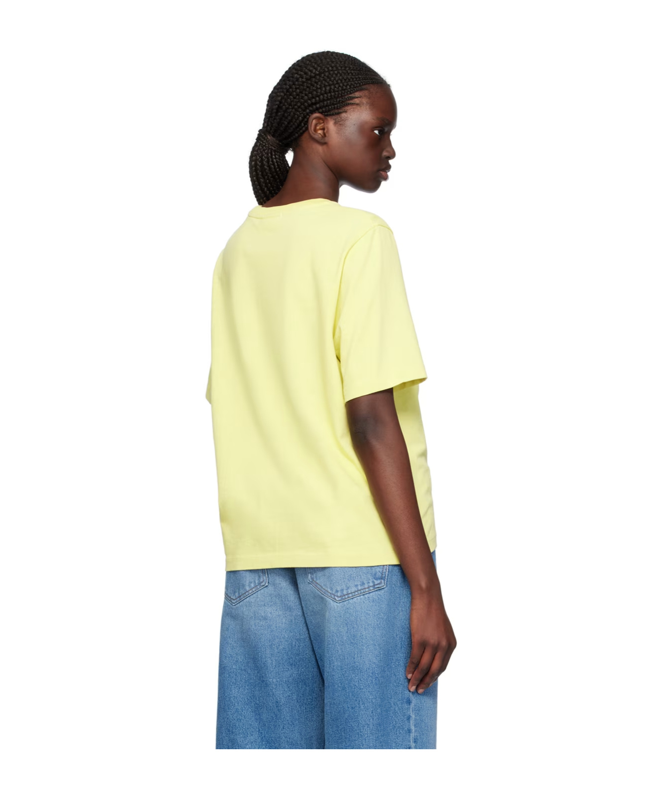 Maison Kitsuné Yellow Floating Flower T-shirt In Yellow