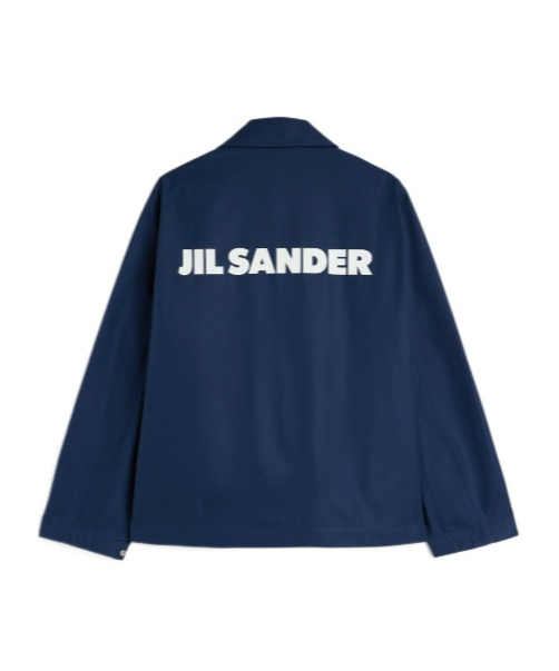 Jil Sander Printed Cotton-taffeta Jacket In Blue
