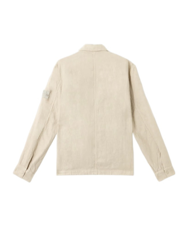 Stone Island Overshirt With Pockets And Button Fastening In Beige