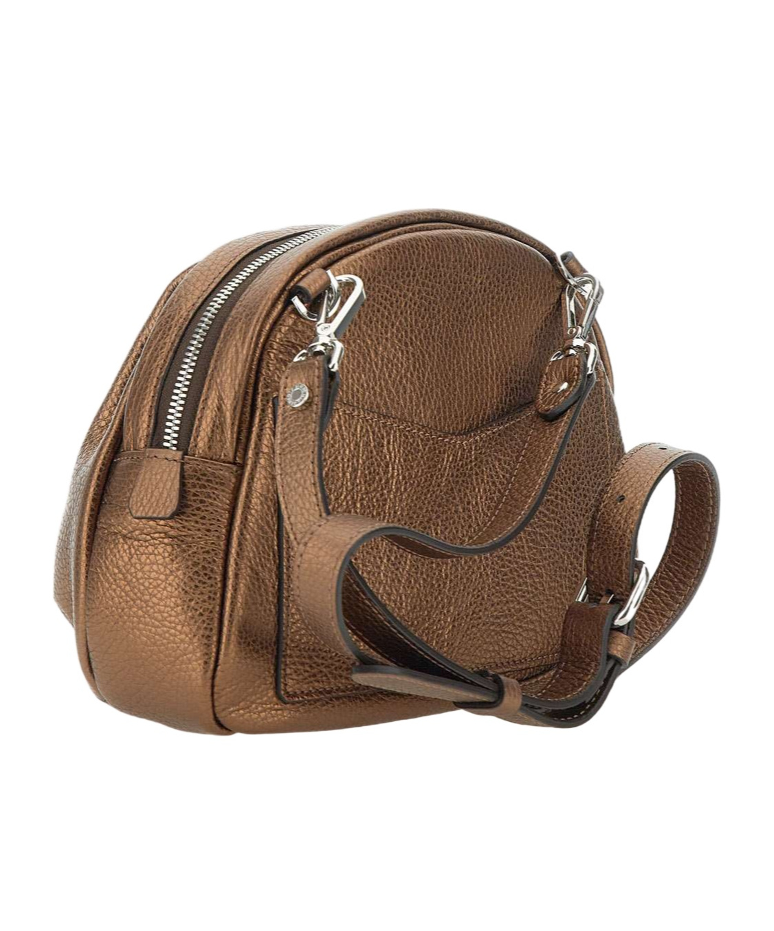 Gianni Chiarini Emanuela Zipped Shoulder Bag In Brown
