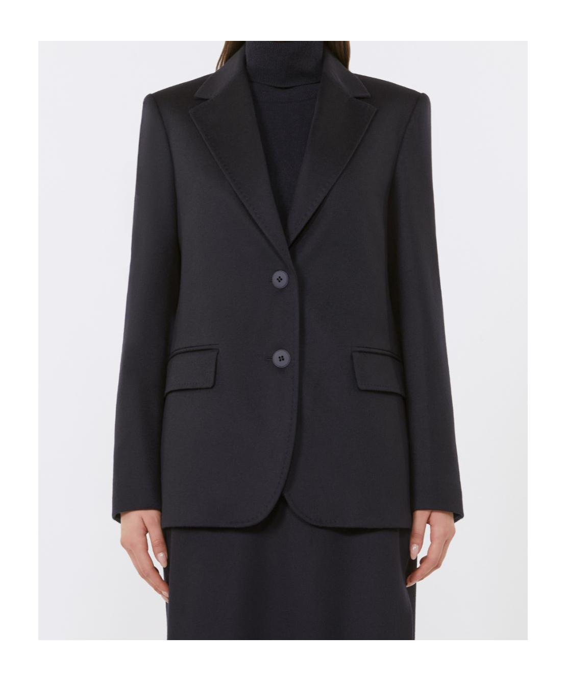 Max Mara Single-breasted Wool Broadcloth Blazer In Black