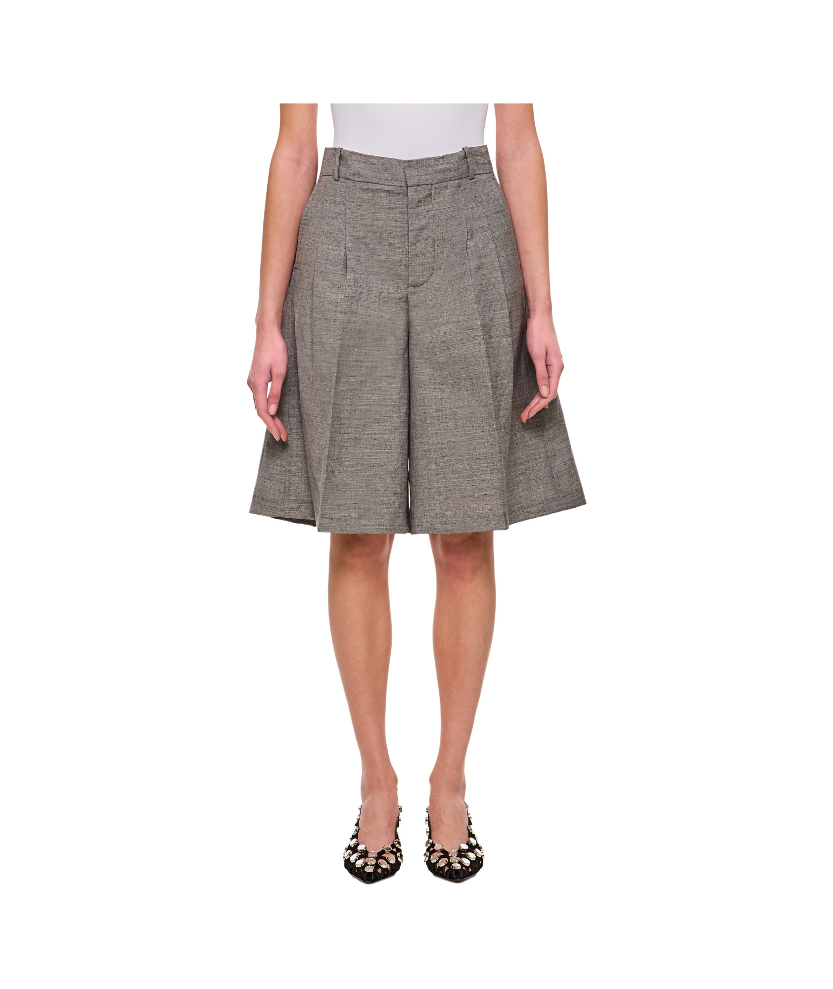 Durazzi Milano Pleated High-waist Shorts