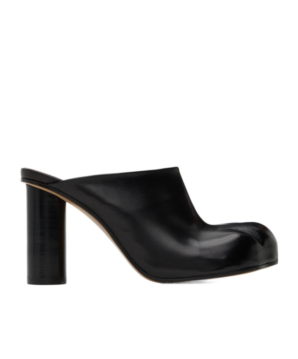 Jw Anderson Black Paw Leather Mules In Black